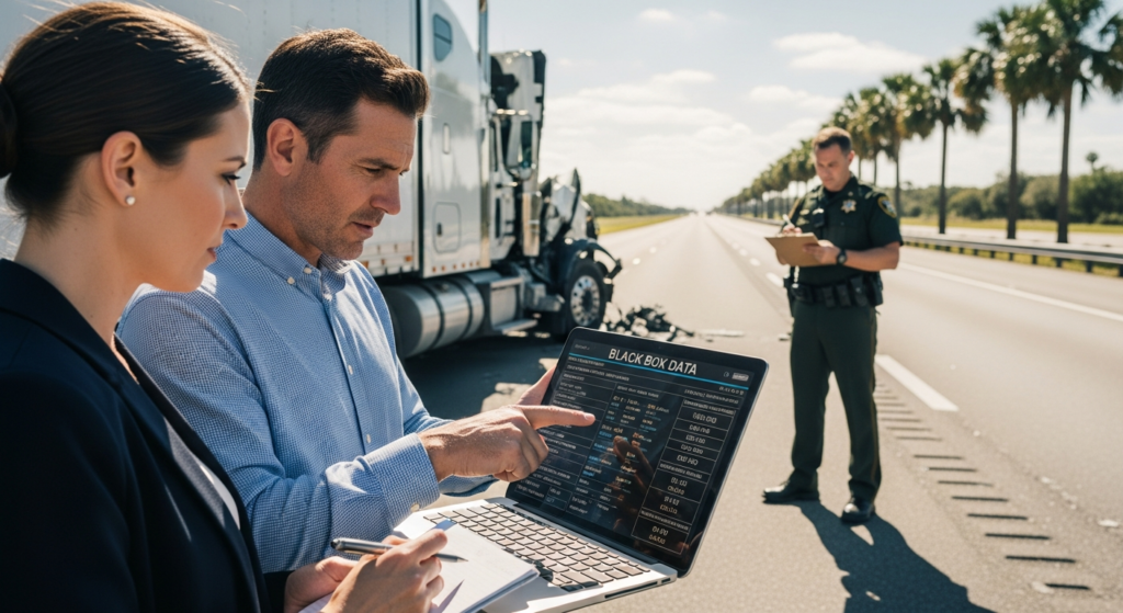 Truck black box evidence in Florida accident used to prove fault and driver negligence.