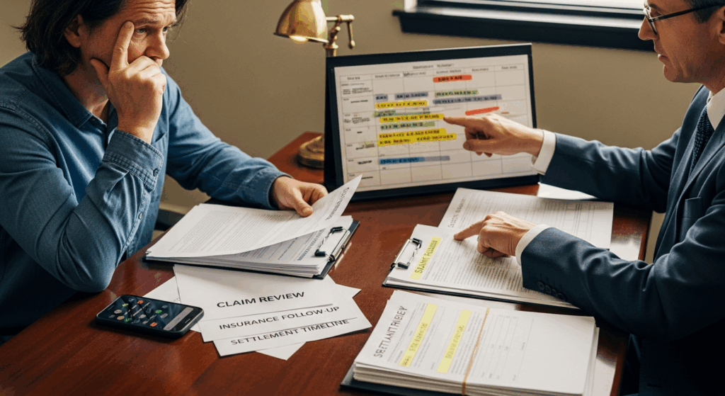 Personal injury claim timeline review in Florida showing delays in settlement process.